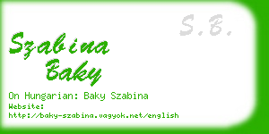szabina baky business card